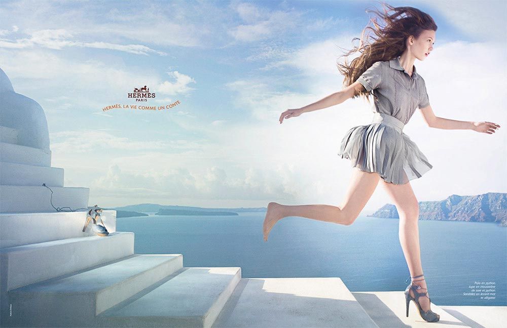 Anúncio da campanha publicitária da Hermès Primavera Verão 2010